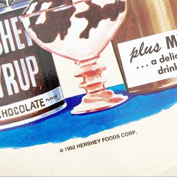 Vintage 1992 Hersheys Chocolate Syrup 11" Round Serving Tray Platter - Picture 3 of 5